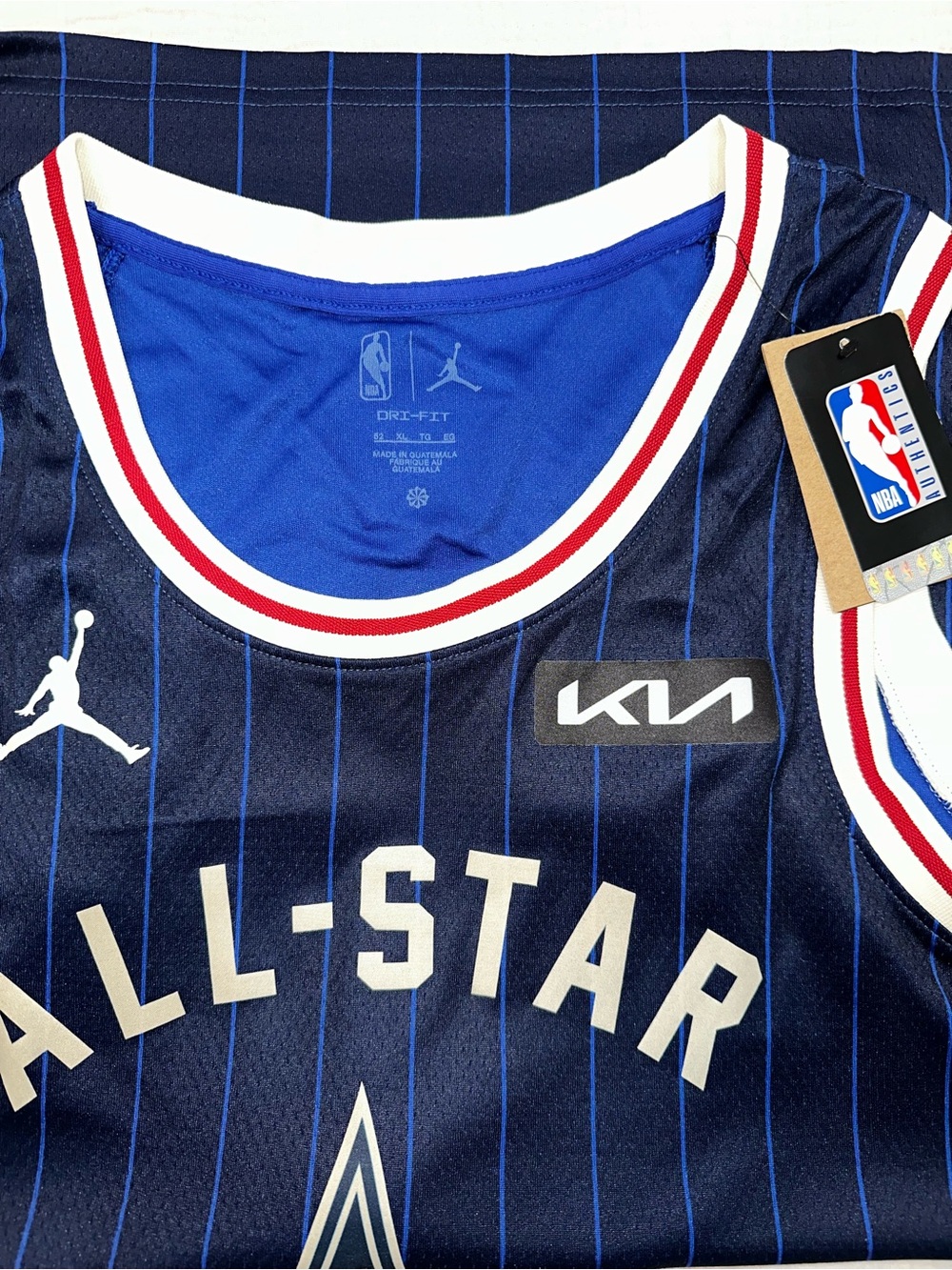 Jordan All-Star Navy Blue Basketball Jersey with White and Red Trim